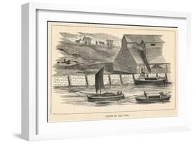 Staith from Which Coal is Being Transferred onto Barges on the River Tyne North-East England-null-Framed Art Print