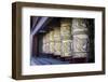 Stakna Monastery, Ladakh, North India, Asia. Buddhist prayer wheels.-ClickAlps-Framed Photographic Print