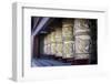 Stakna Monastery, Ladakh, North India, Asia. Buddhist prayer wheels.-ClickAlps-Framed Photographic Print