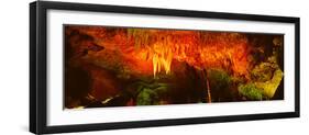 Stalactites and Stalagmites Formation in a Cave, Carlsbad Caverns National Park-null-Framed Photographic Print