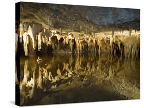 Stalactites Stalagmites, Louray Caverns, Virginia, USA-Merrill Images-Stretched Canvas