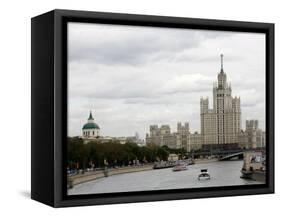 Stalin Era Building at Kotelnicheskaya Embankment, Moscow, Russia-Yadid Levy-Framed Stretched Canvas
