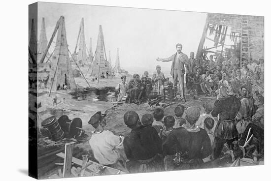 Stalin Haranguing Workers in Baku-null-Stretched Canvas
