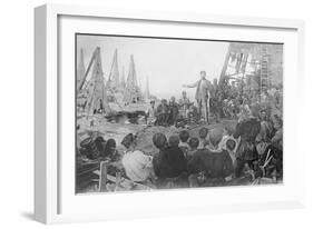 Stalin Haranguing Workers in Baku-null-Framed Giclee Print