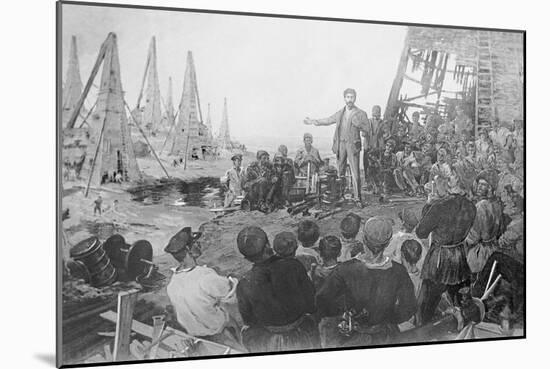 Stalin Haranguing Workers in Baku-null-Mounted Giclee Print