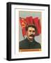 Stalin with Soviet Union Flag-null-Framed Art Print