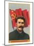 Stalin with Soviet Union Flag-null-Mounted Art Print