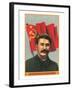 Stalin with Soviet Union Flag-null-Framed Art Print