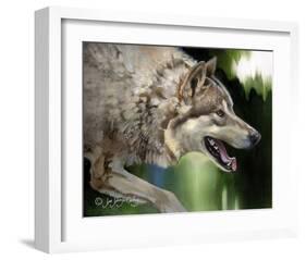 Stalking Gray Wolf-Joni Johnson-Godsy-Framed Giclee Print