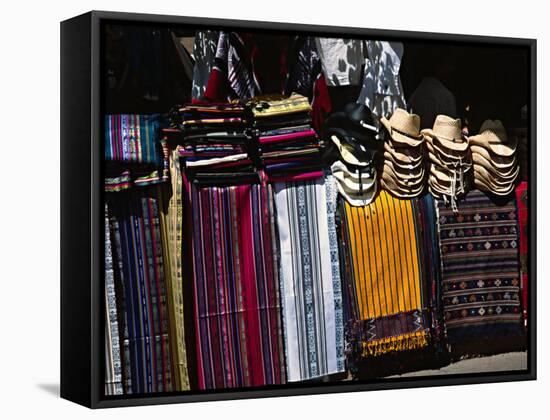 Stall in a Native American Street Market, Santa Fe, New Mexico, USA-Charles Sleicher-Framed Stretched Canvas