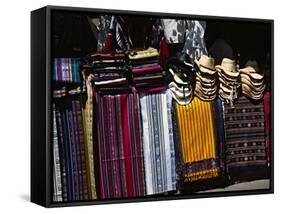 Stall in a Native American Street Market, Santa Fe, New Mexico, USA-Charles Sleicher-Framed Stretched Canvas