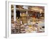 Stall Selling Cheese, Fruit Cake and Sausages at Christmas Market on Maxheinhardtplatz-Richard Nebesky-Framed Photographic Print