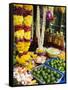 Stall Selling Fruit and Flower Garlands for Temple Offerings, Southeast Asia-Amanda Hall-Framed Stretched Canvas