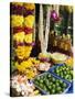 Stall Selling Fruit and Flower Garlands for Temple Offerings, Southeast Asia-Amanda Hall-Stretched Canvas