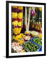 Stall Selling Fruit and Flower Garlands for Temple Offerings, Southeast Asia-Amanda Hall-Framed Photographic Print