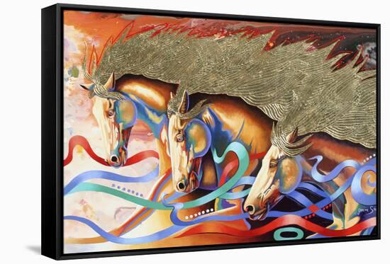 Stallions Of The Gods-Graeme Stevenson-Framed Stretched Canvas