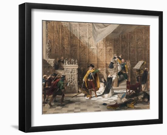Stalls of the Church of St. Gertrude, Louvain, Sheet 11 from 'Haghe's Portfolio of Sketches:…-Louis Haghe-Framed Giclee Print