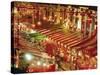 Stalls with Lanterns, Chinatown, Singapore-Charcrit Boonsom-Stretched Canvas