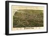 Stamford, Connecticut - Panoramic Map-Lantern Press-Framed Premium Giclee Print