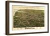 Stamford, Connecticut - Panoramic Map-Lantern Press-Framed Art Print