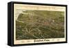 Stamford, Connecticut - Panoramic Map-Lantern Press-Framed Stretched Canvas