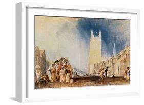 Stamford, Lincolnshire, Circa 1828, Watercolour on Paper-J. M. W. Turner-Framed Giclee Print