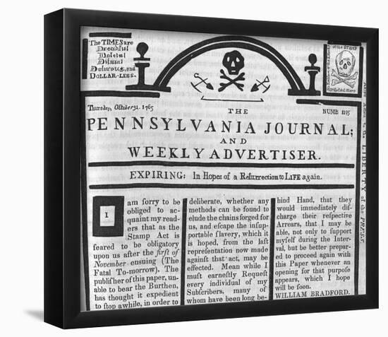 Stamp Act Protest (Pennsylvania Journal) Art Poster Print-null-Framed Poster