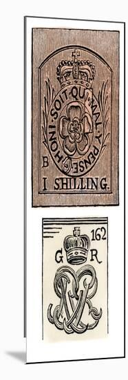 Stamp Act Stamps Issued by the British Government Before the American Revolution-null-Mounted Giclee Print