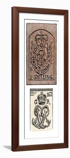 Stamp Act Stamps Issued by the British Government Before the American Revolution-null-Framed Giclee Print