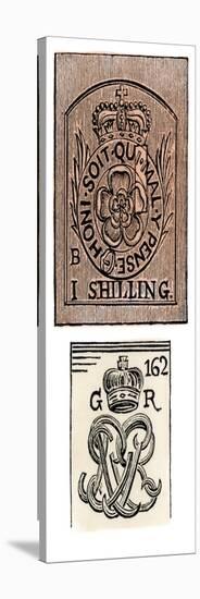 Stamp Act Stamps Issued by the British Government Before the American Revolution-null-Stretched Canvas