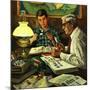 "Stamp Collecting", February 27, 1954-Stevan Dohanos-Mounted Giclee Print