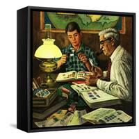 "Stamp Collecting", February 27, 1954-Stevan Dohanos-Framed Stretched Canvas