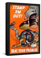 Stamp Em Out Beat Your Promise WWII War Propaganda Art Print Poster-null-Framed Poster