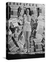 Stamp Girl Jane Richards Heckaman, Modeling an Outfit Made of Defense Bond Stamps-William C^ Shrout-Stretched Canvas