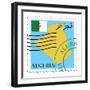 Stamp with Map and Flag of Algeria-Perysty-Framed Premium Giclee Print