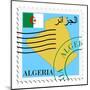 Stamp with Map and Flag of Algeria-Perysty-Mounted Art Print