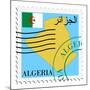 Stamp with Map and Flag of Algeria-Perysty-Mounted Art Print