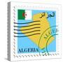 Stamp with Map and Flag of Algeria-Perysty-Stretched Canvas