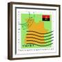 Stamp with Map and Flag of Angola-Perysty-Framed Premium Giclee Print