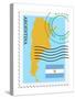 Stamp with Map and Flag of Argentina-Perysty-Stretched Canvas