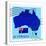 Stamp with Map and Flag of Australia-Perysty-Stretched Canvas