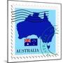 Stamp with Map and Flag of Australia-Perysty-Mounted Premium Giclee Print