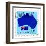 Stamp with Map and Flag of Australia-Perysty-Framed Art Print