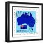 Stamp with Map and Flag of Australia-Perysty-Framed Art Print