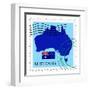 Stamp with Map and Flag of Australia-Perysty-Framed Art Print