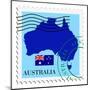 Stamp with Map and Flag of Australia-Perysty-Mounted Art Print