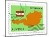 Stamp with Map and Flag of Austria-Perysty-Mounted Art Print
