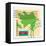 Stamp with Map and Flag of Azerbaijan-Perysty-Framed Stretched Canvas