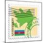 Stamp with Map and Flag of Azerbaijan-Perysty-Mounted Premium Giclee Print