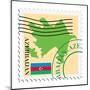 Stamp with Map and Flag of Azerbaijan-Perysty-Mounted Art Print